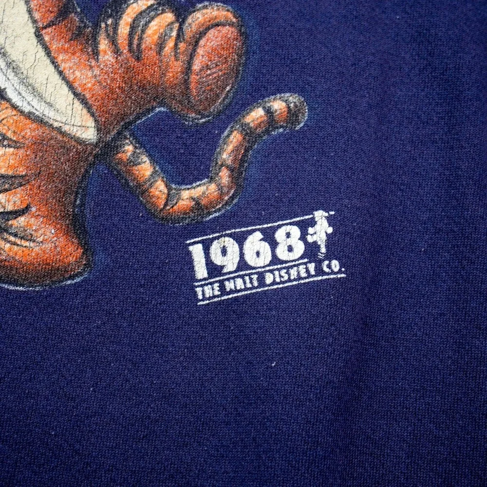 Vintage Disney Tigger 1968 Walt Disney Co. Blue Crewneck Sweatshirt Men's XL